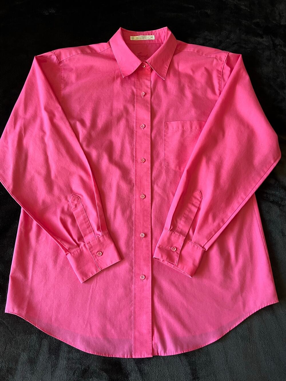 Foxcroft Women's Pink Button Front Shirt Size 10 Long Sleeve Collared Blouse